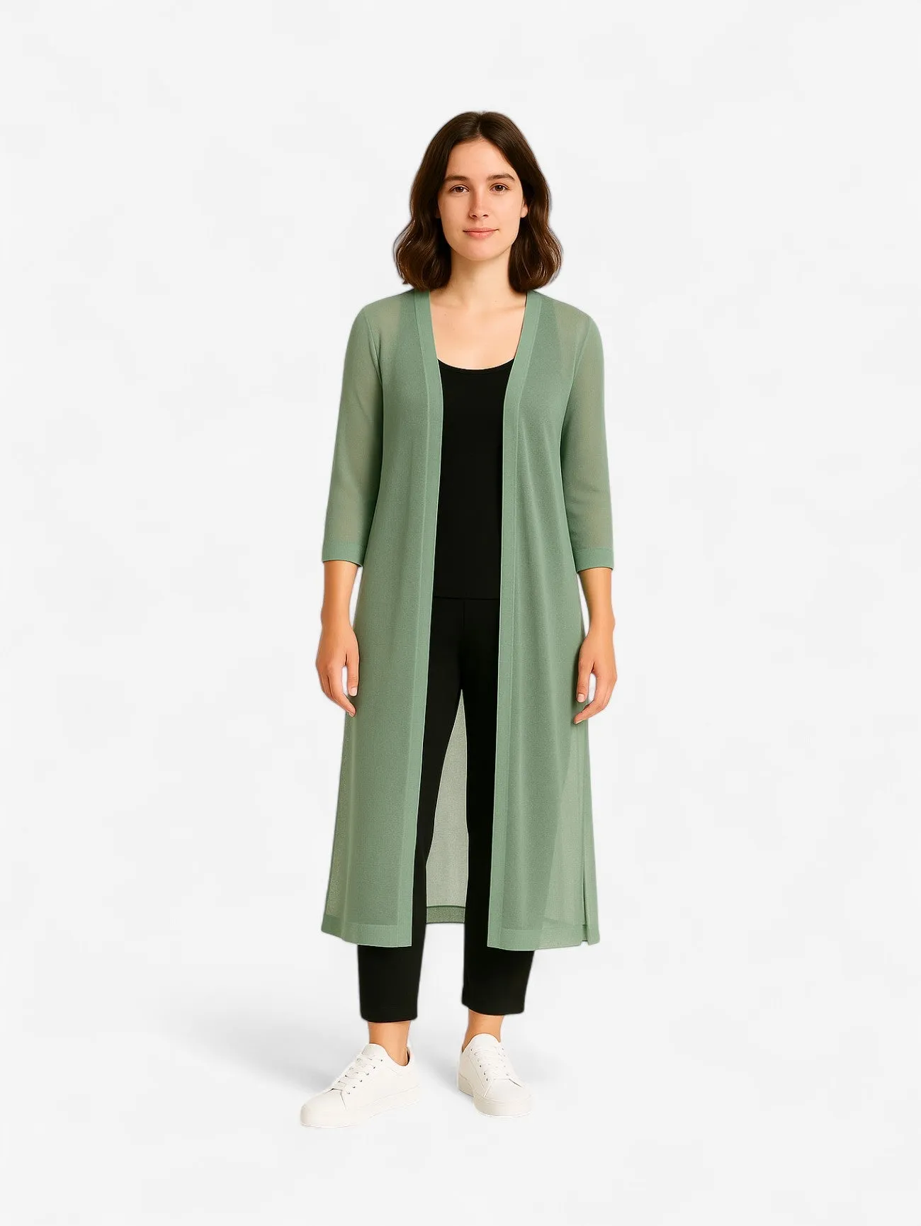 Jada | Women's Lightweight Long Open Front Knitted Vest