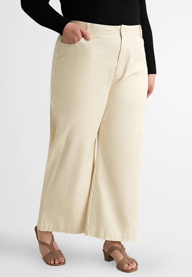 Jazz Soft Stretch Wide Leg Khaki Pants (904202)