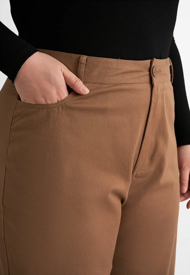 Jazz Soft Stretch Wide Leg Khaki Pants (904202)