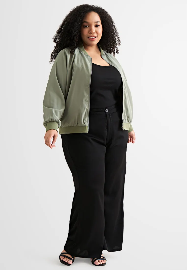 Jazz Soft Stretch Wide Leg Khaki Pants (904202)