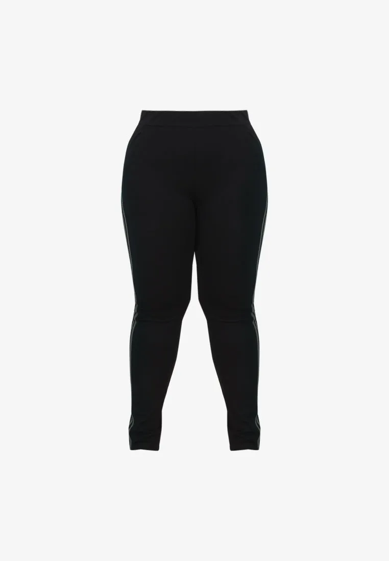Jenner Striped Slimfit Athleisure Legging Pants - Burnt Orange