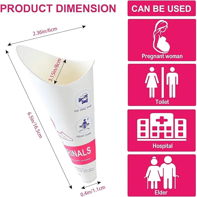 JIURUN Female Urination Device Pee Funnel for Women Portable Disposable Female Urinal Funnel to Standing Pee for Pregnant, Wounded, Travel, Camping, Outdoor Activities (51)