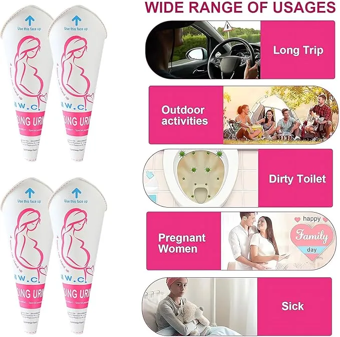 JIURUN Female Urination Device Pee Funnel for Women Portable Disposable Female Urinal Funnel to Standing Pee for Pregnant, Wounded, Travel, Camping, Outdoor Activities (51)