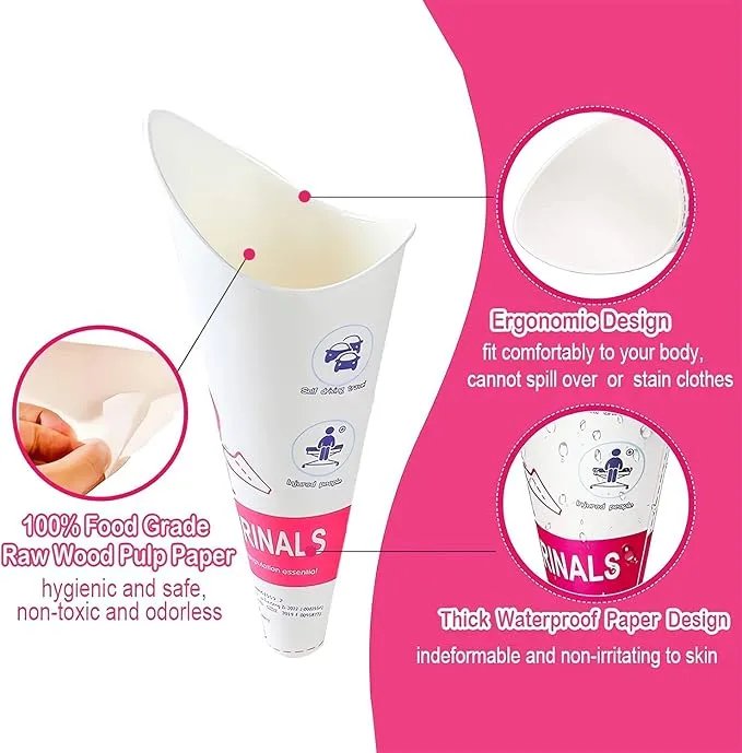 JIURUN Female Urination Device Pee Funnel for Women Portable Disposable Female Urinal Funnel to Standing Pee for Pregnant, Wounded, Travel, Camping, Outdoor Activities (51)
