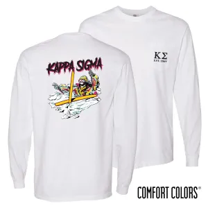 Kappa Sig White Long Sleeve Ski-leton Tee