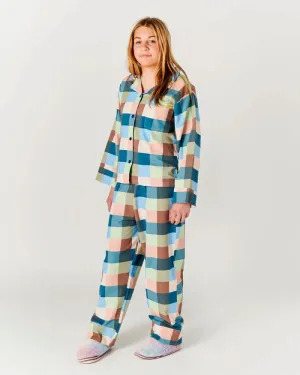 KIP & CO Adult Flannelette Long Sleeve Shirt & Pant Pyjama Set - Woodlands Tartan