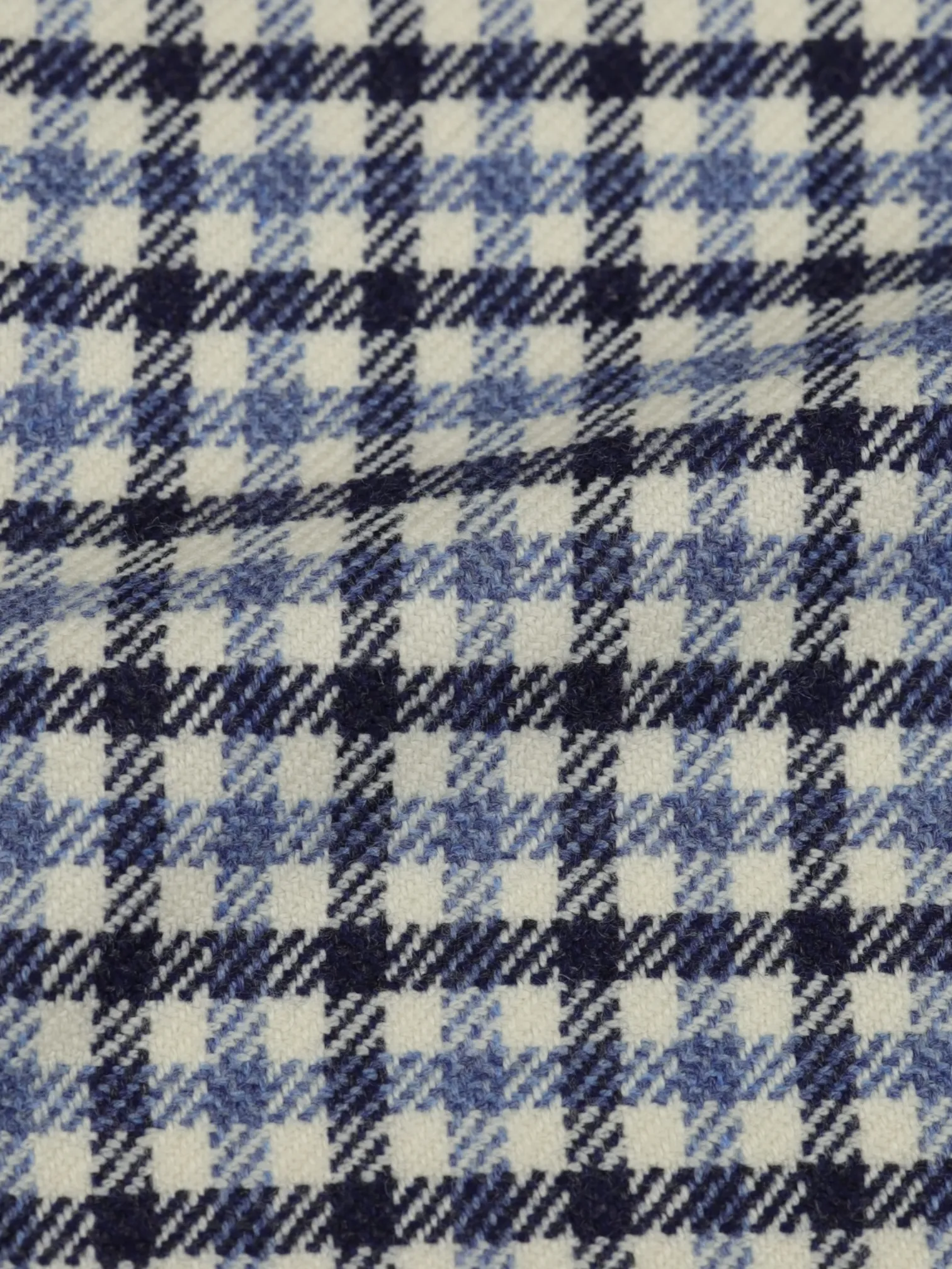 Kiton Ecru & Light Blue Pure Cashmere Gingham Check Jacket