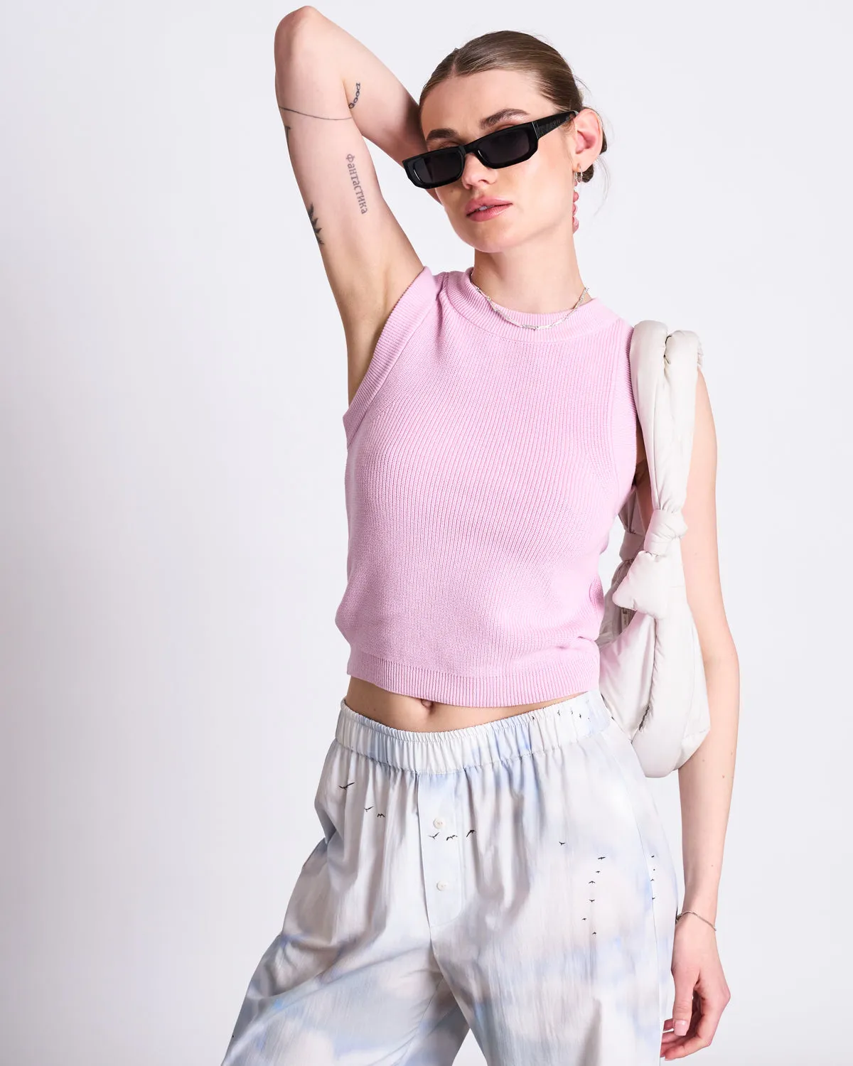 KNIT TOP GARDA LIGHT ORCHID GOTS
