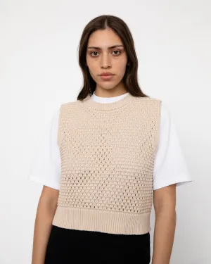 Knit Vest Natural Beige