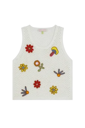 Knitted Vest With Crochet Patches