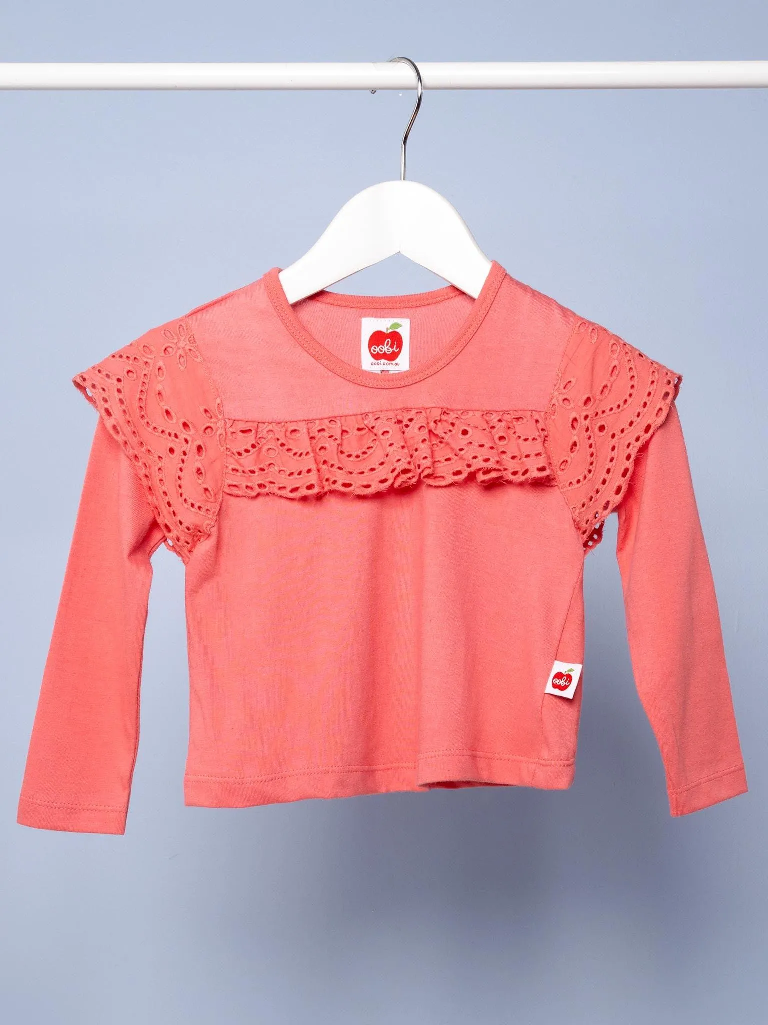 Lace Front Tee Warm Pink - Imperfect