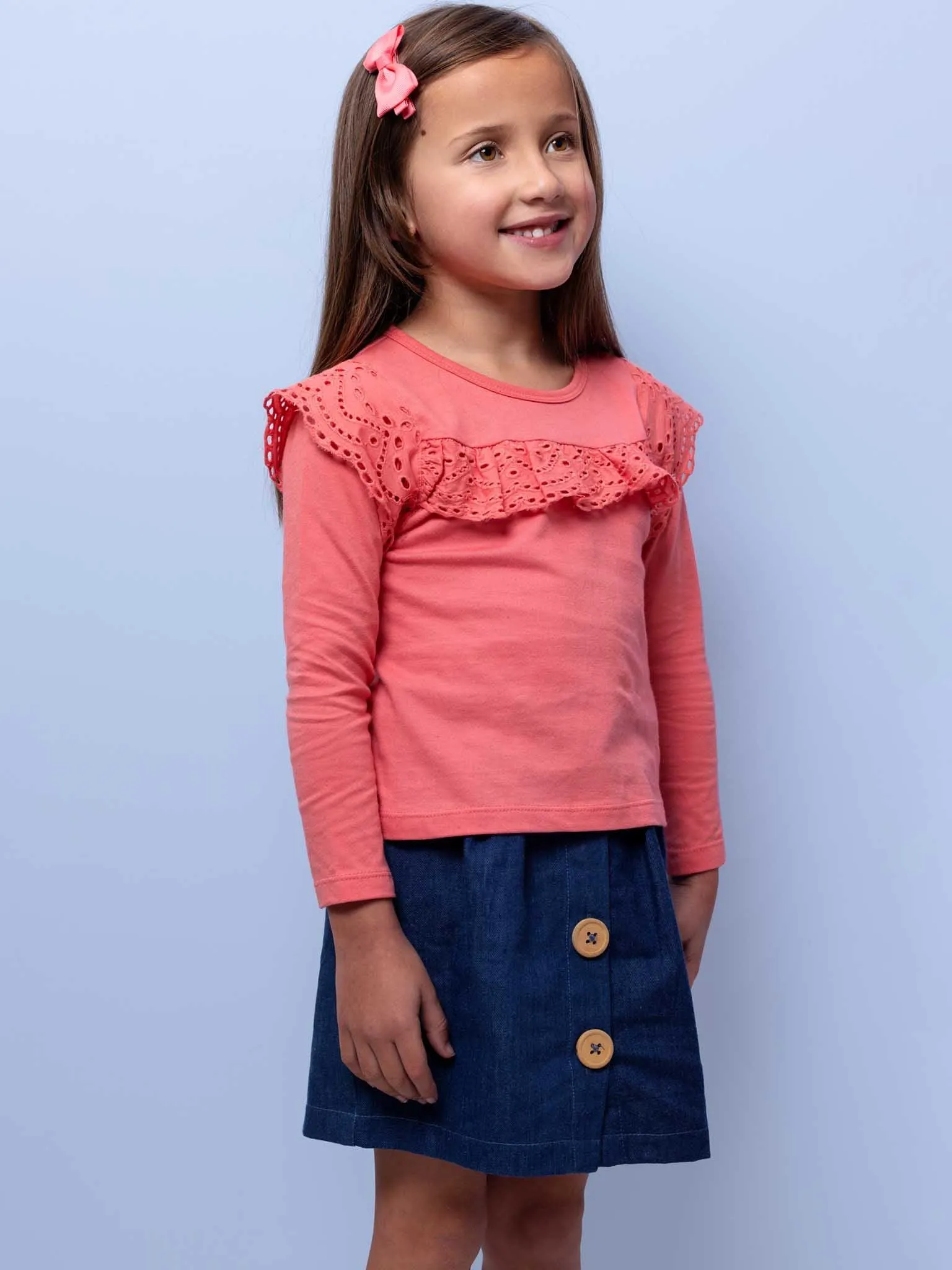 Lace Front Tee Warm Pink - Imperfect