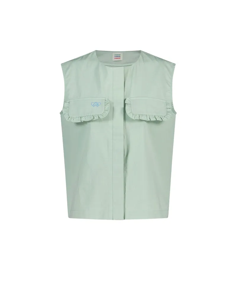 LE SONNET Frill Vest Top - Mint