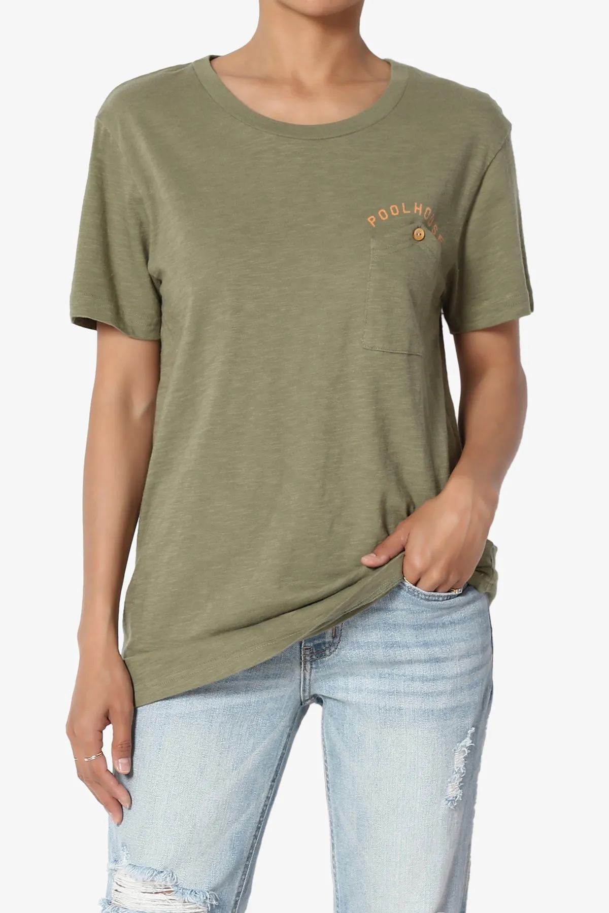 Lise Button Pocket Short Sleeve Tee