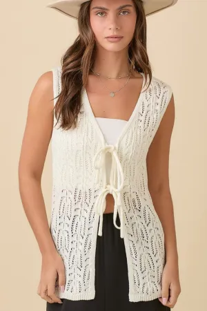 Long Crochet Knitted Vest