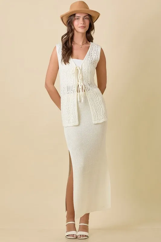 Long Crochet Knitted Vest