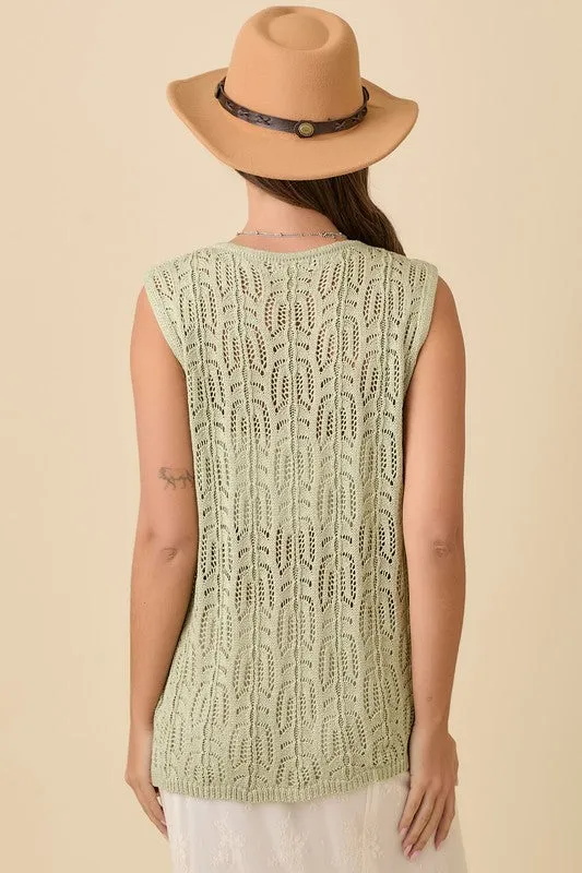 Long Crochet Knitted Vest