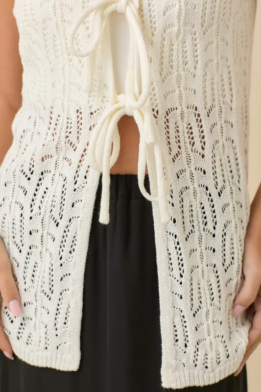 Long Crochet Knitted Vest