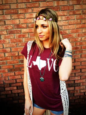 LOVE TEXAS Maroon