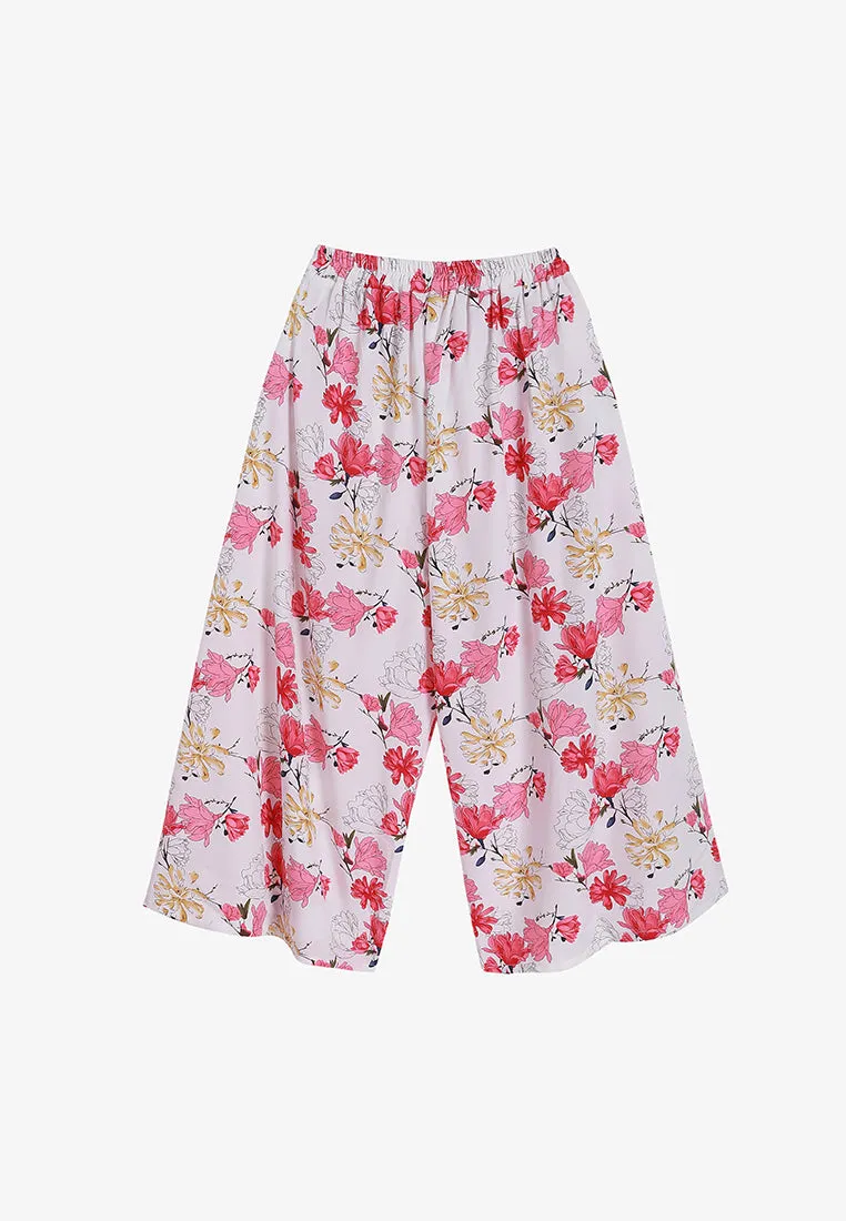 Lucilla Festive Staycation Palazzo Pants - White