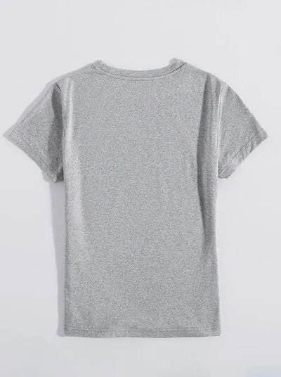 Lucky Clover Round Neck Short Sleeve T-Shirt