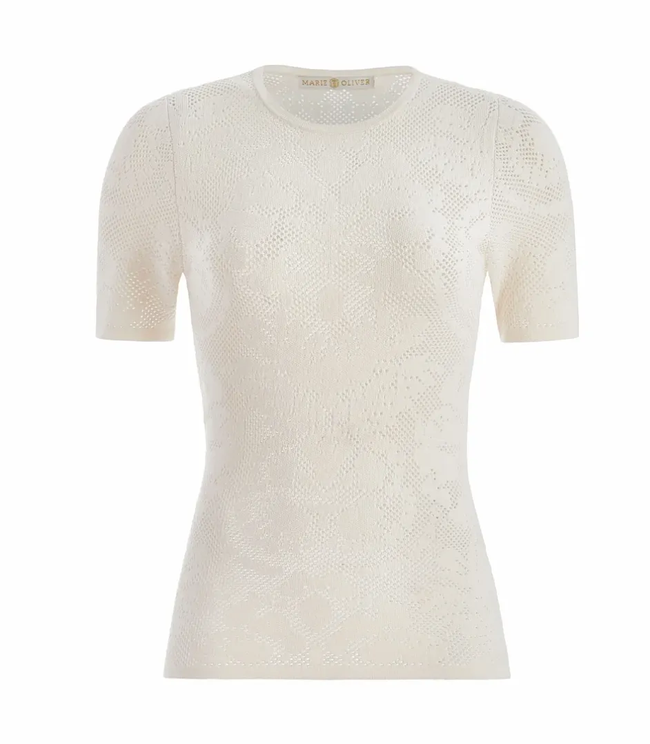 Marie Oliver - Crissy Jacquard Tee Shirt - Daisy