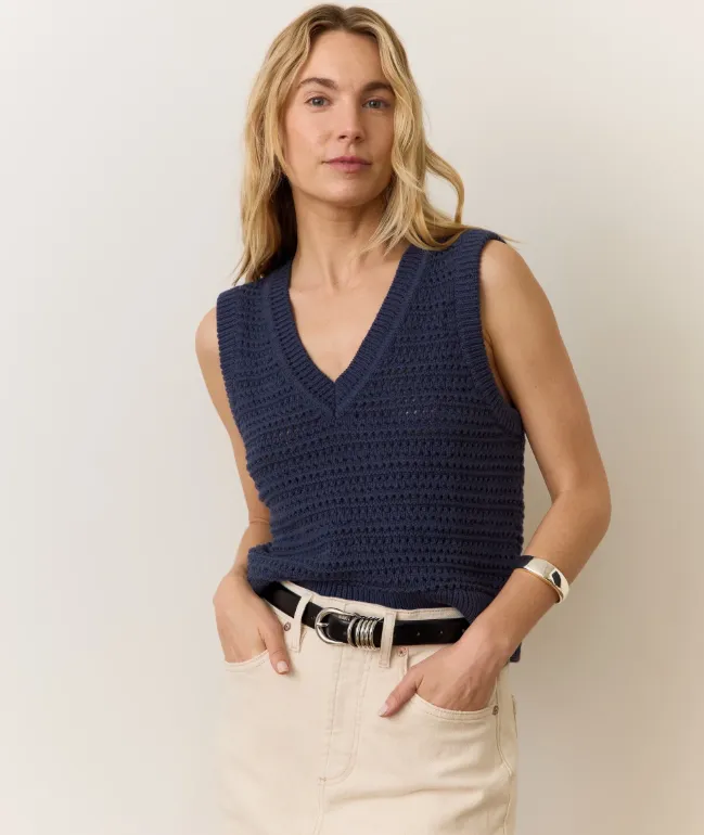 Marine Layer Montecito Sweater Vest in Navy