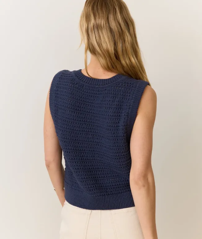 Marine Layer Montecito Sweater Vest in Navy