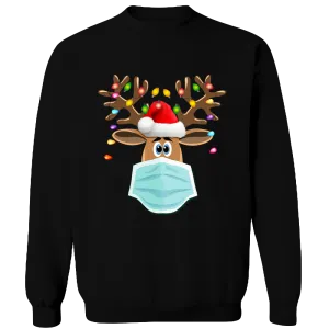 Masked Reindeer Christmas Crewneck Sweat Shirt