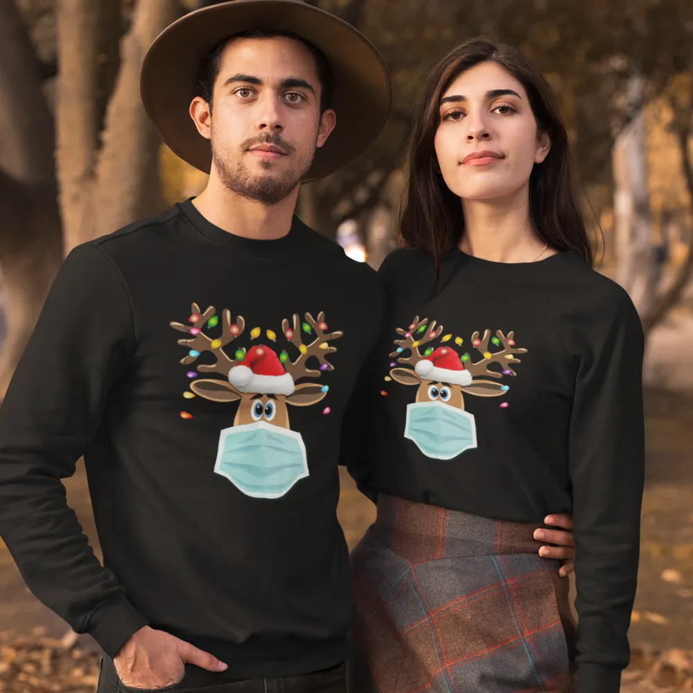 Masked Reindeer Christmas Long Sleeve Tee