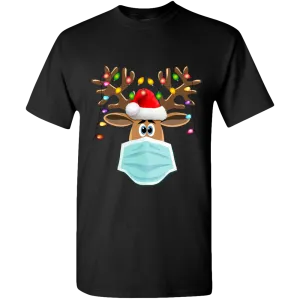Masked Reindeer Christmas Tee Shirt