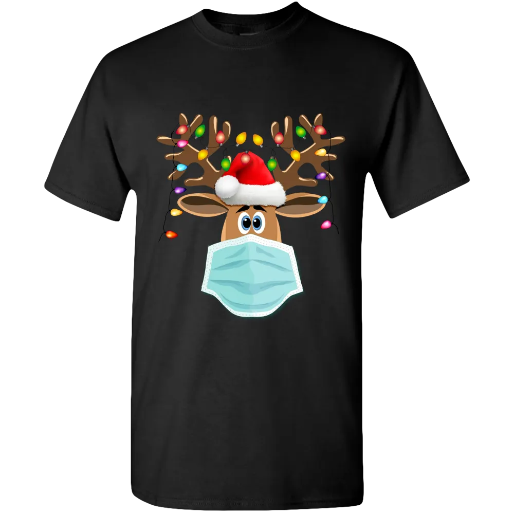 Masked Reindeer Christmas Tee Shirt