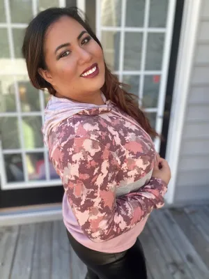 Mauve and pink splatter hoodie