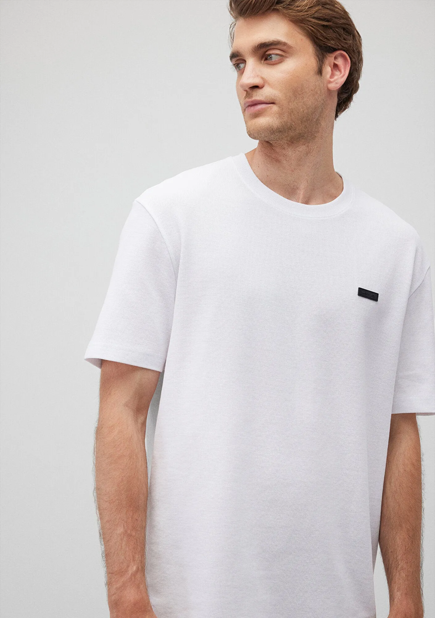 Mavi Black Textured Basic T-Shirt