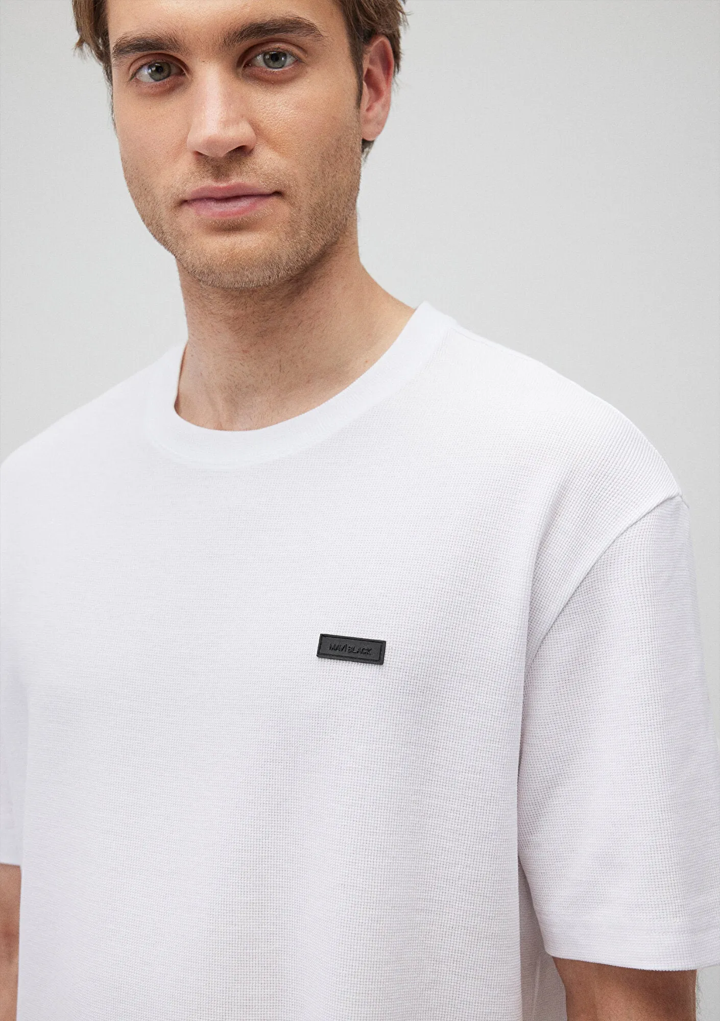 Mavi Black Textured Basic T-Shirt