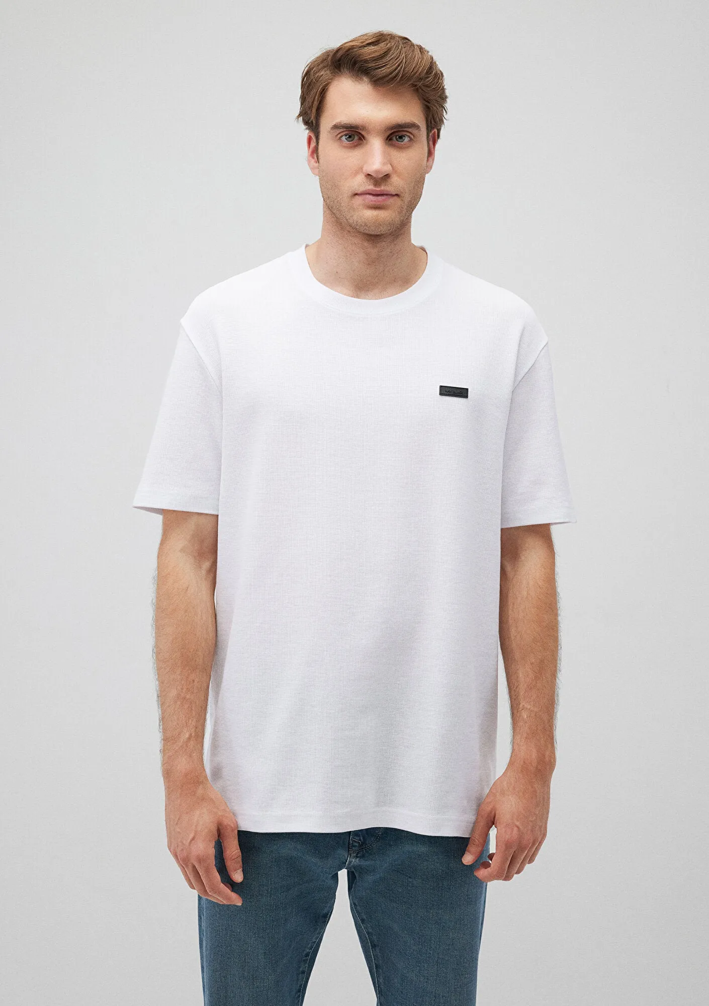 Mavi Black Textured Basic T-Shirt