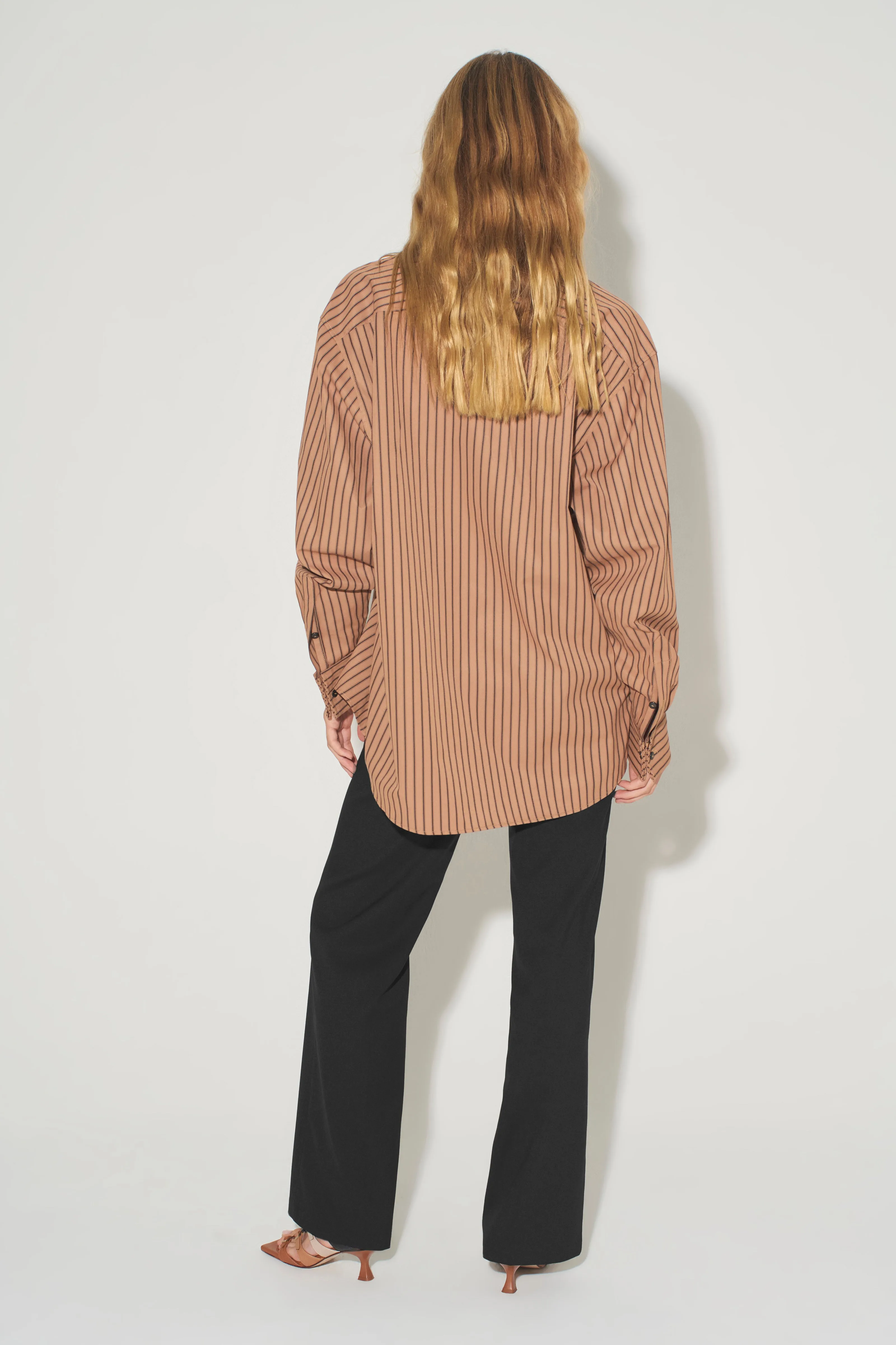 McCall Oversized Shirt Tan Stripe