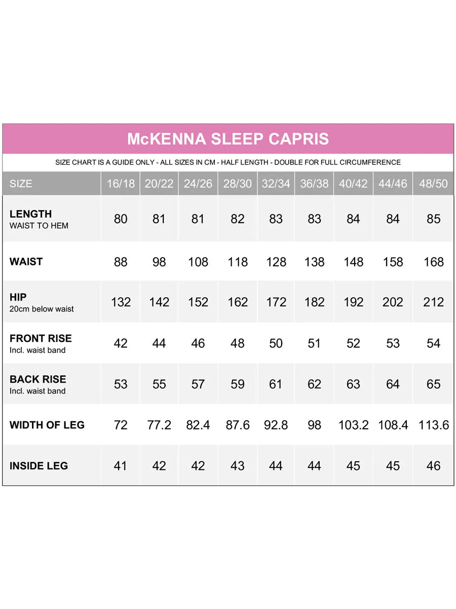 Mckenna Sleep Capris - Pink Print**