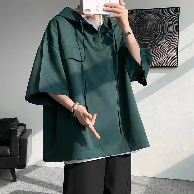 Men Half Sleeve Streetwear Loose T-shirt