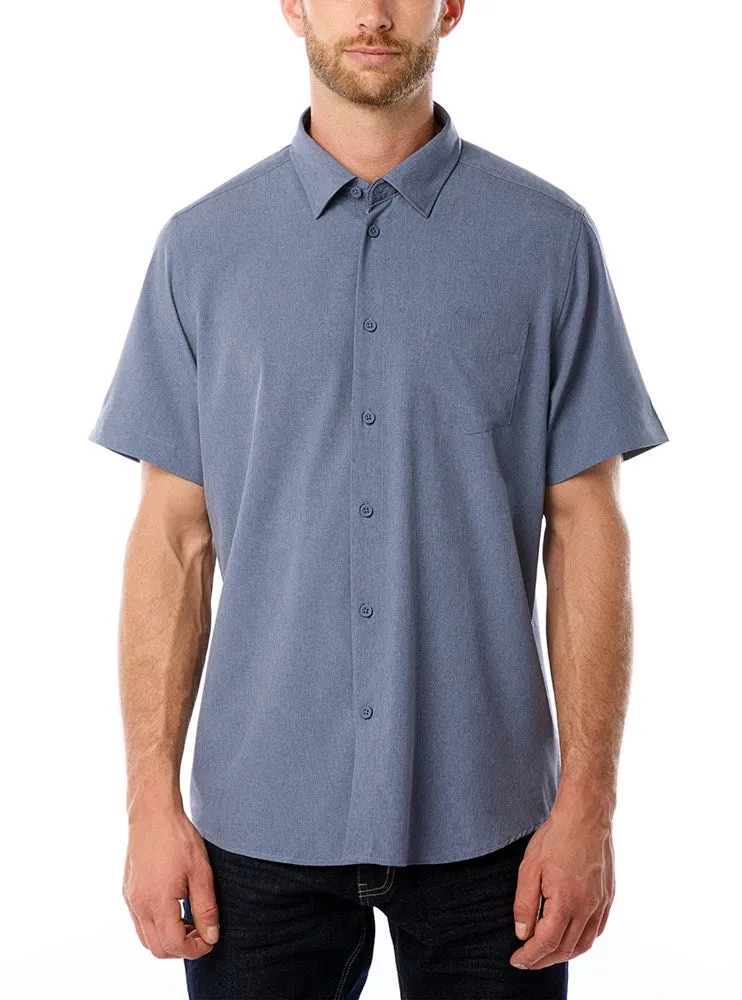 Men's basic short sleeve stretch shirt