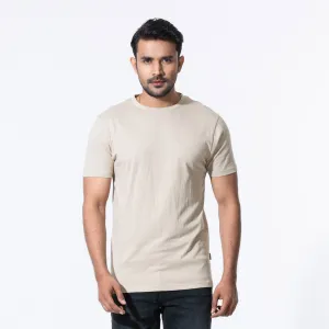 Mens Beige Basic T-Shirt