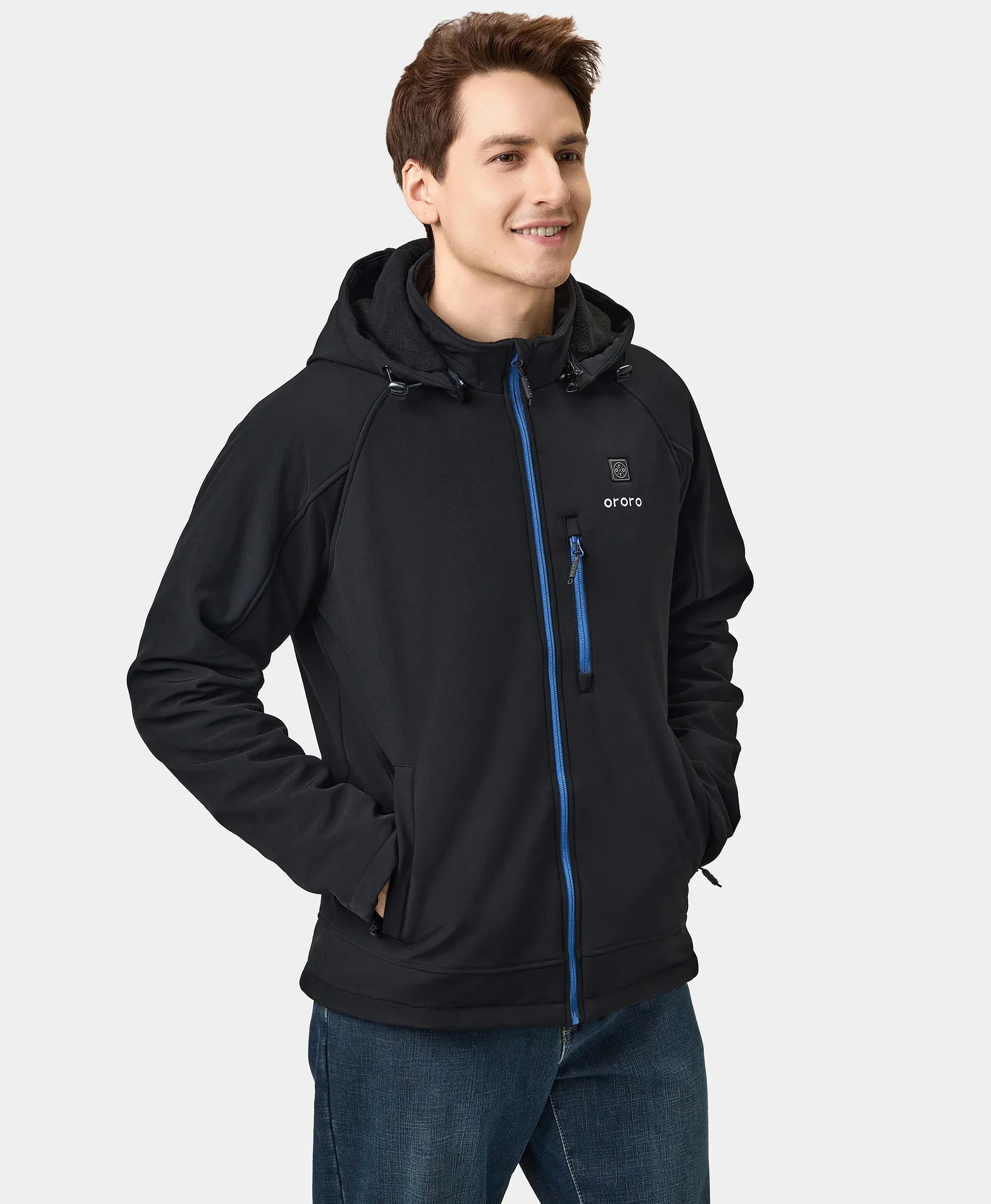Men's Classic Heated Jacket (4 Heating Zones) - Black & Blue