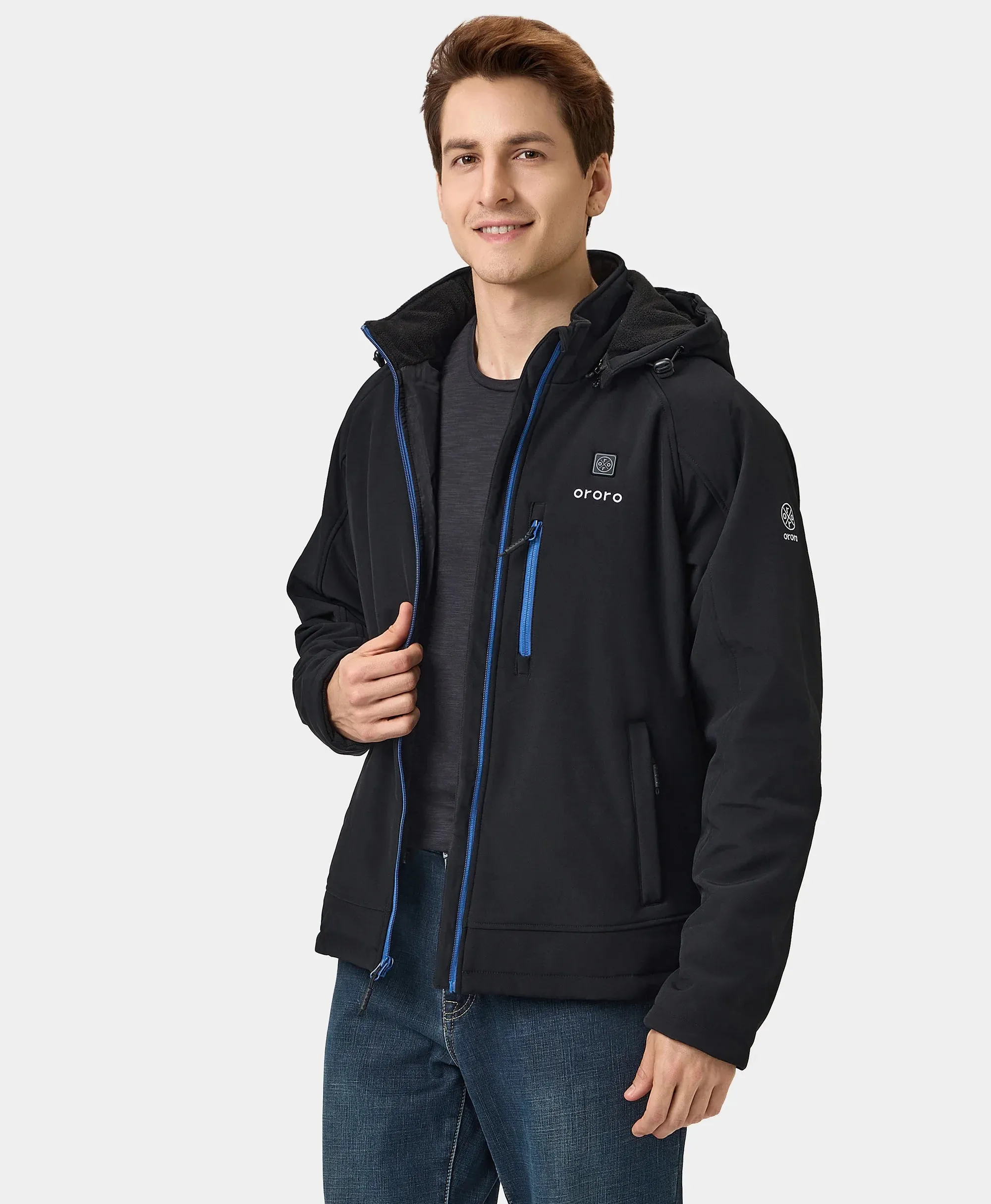 Men's Classic Heated Jacket (4 Heating Zones) - Black & Blue