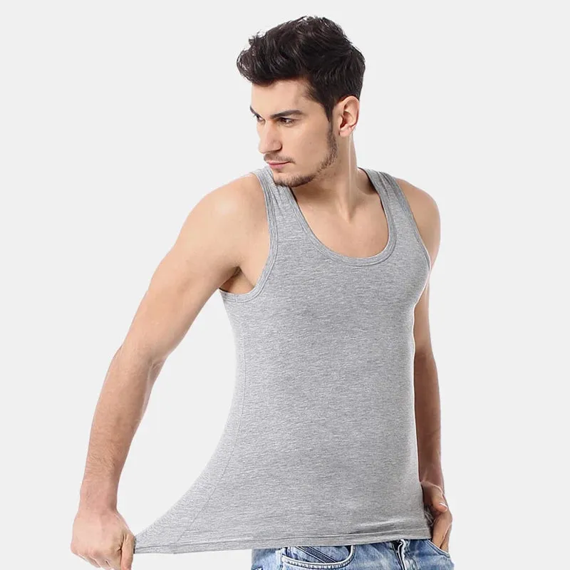 Men's Four Seasons Thin Cotton Vest Casual Comfortable Slim Fitness Sweatshirt
