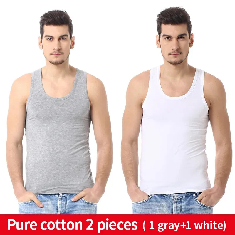Men's Four Seasons Thin Cotton Vest Casual Comfortable Slim Fitness Sweatshirt