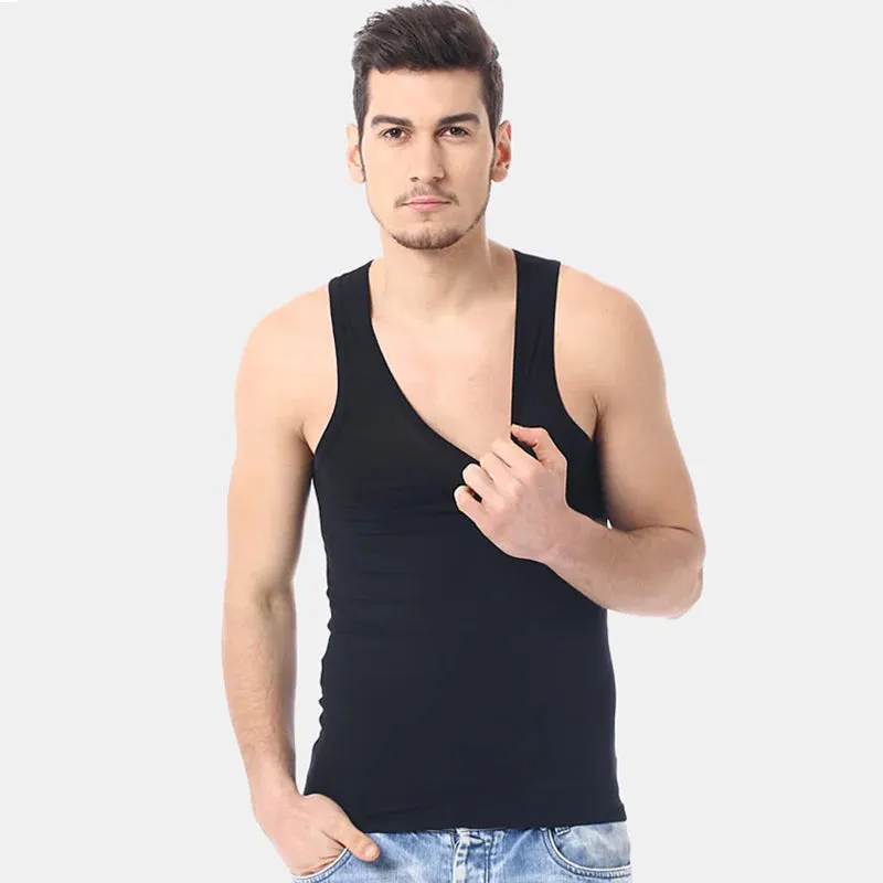 Men's Four Seasons Thin Cotton Vest Casual Comfortable Slim Fitness Sweatshirt