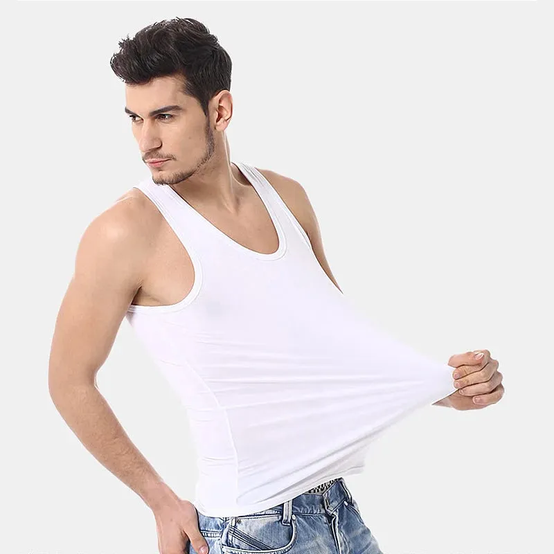 Men's Four Seasons Thin Cotton Vest Casual Comfortable Slim Fitness Sweatshirt