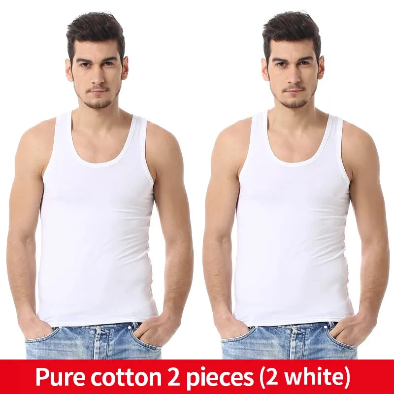 Men's Four Seasons Thin Cotton Vest Casual Comfortable Slim Fitness Sweatshirt