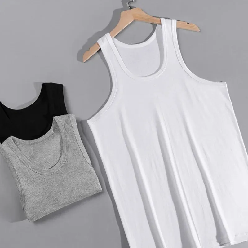 Men's Four Seasons Thin Cotton Vest Casual Comfortable Slim Fitness Sweatshirt
