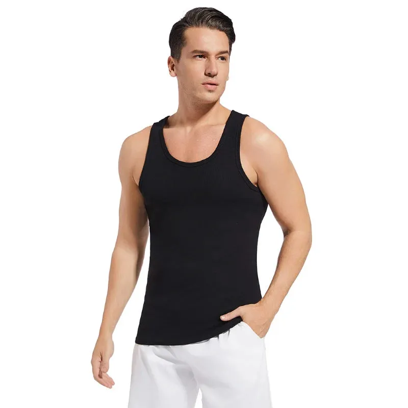 Men's Four Seasons Thin Cotton Vest Casual Comfortable Slim Fitness Sweatshirt